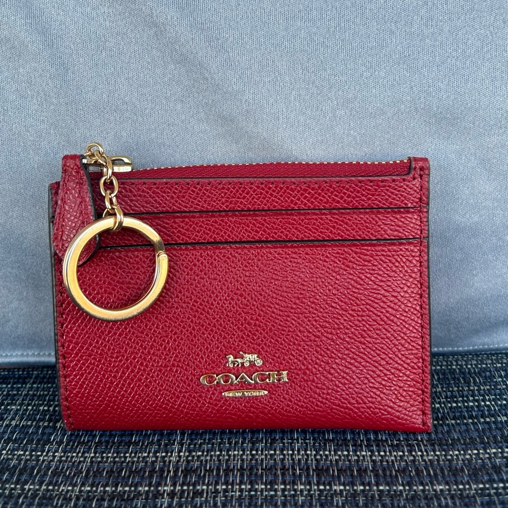 Coach card and coin holder key ring